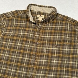 Woolrich Shirt Mens XL Brown‎ Plaid Flannel Button Down Long Sleeve Outdoors